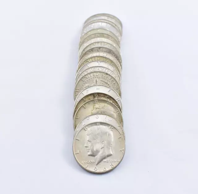 (20) 1965-1969 JFK Kennedy Half Dollar $10 Face Roll 40% Silver Coin Bulk Lot