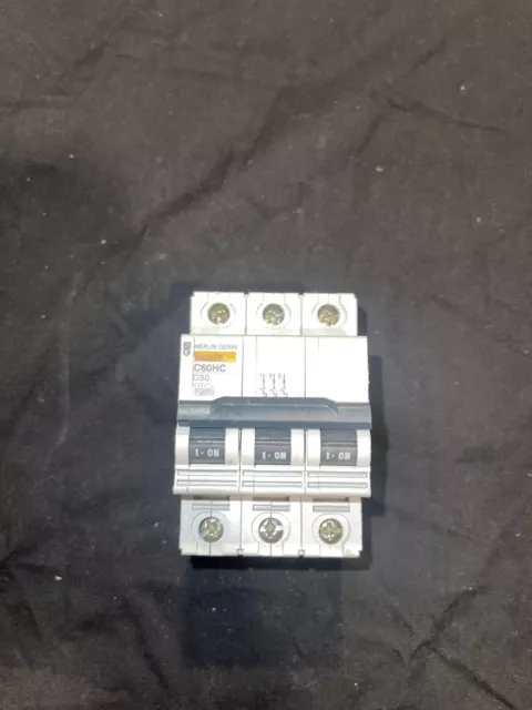 Merlin Gerin C60HC 50 Amp Type C Mcb Circuit Breaker 3 Phase Pole Schneider