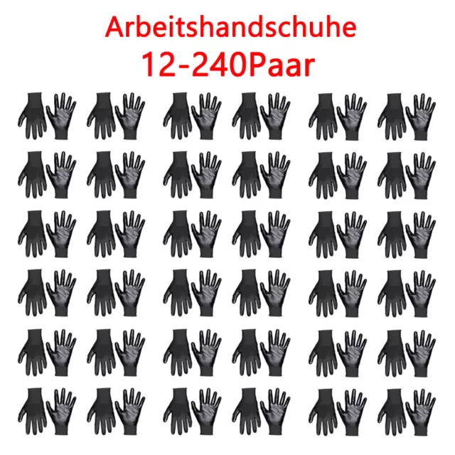 12-240 Stück Arbeitshandschuhe Mechanikerhandschuhe Montagehandschuhe Garten PU