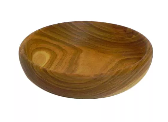 Wooden Pedestal Bowl Very Solid Fruit Sweets Nuts Bowls Cherry Wood 19 cm
