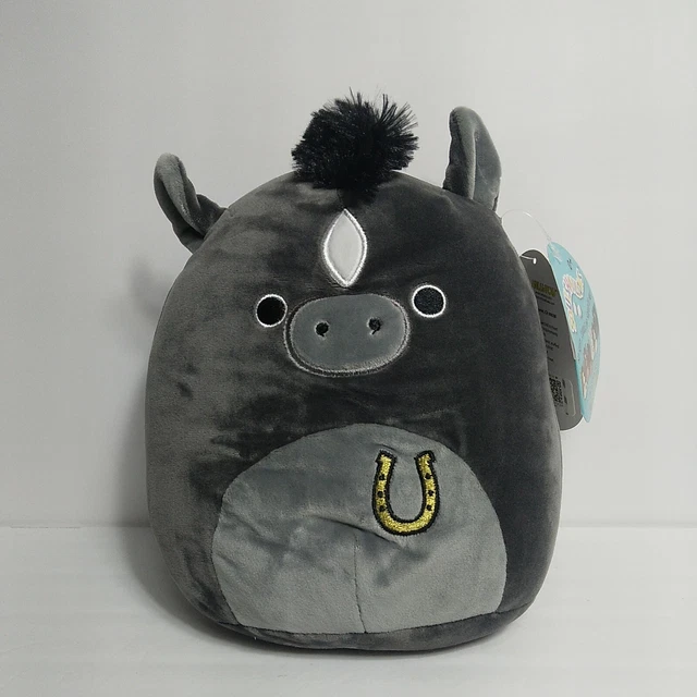 RARE KENTUCKY DERBY 'LOUIE' Squishmallow 8" Gray w/ Gold Horseshoe