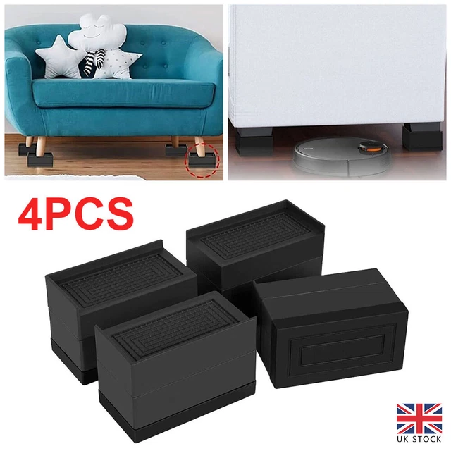 HEAVY DUTY L Shape Bed Chair Risers Feet Leg Lift Furniture Extra ...