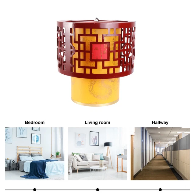 Wooden Chinese Chandelier Hanging Pendant Light Brass LED Recessed Ceiling 2