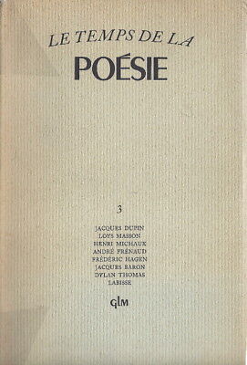 Eo N° Glm + Henri Michaux + Collectif Cahier Le Temps De La Poésie N° 3 De 1949