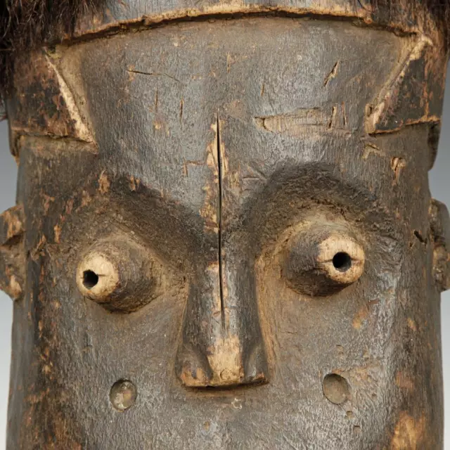 Giwoyo Initiation Mask Wood Raffia Pende Kuba Drc Congo C. Africa 20Th C. 6