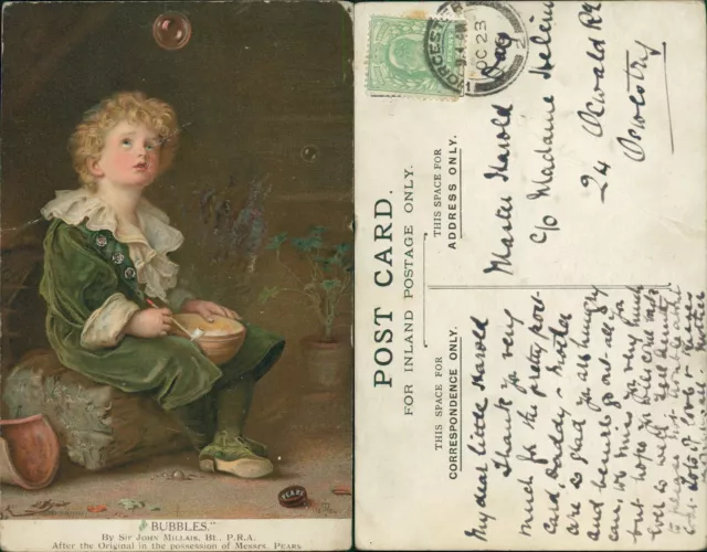 GB KEVII 1906 Worcester Cancel Bubbles John Millais Pears