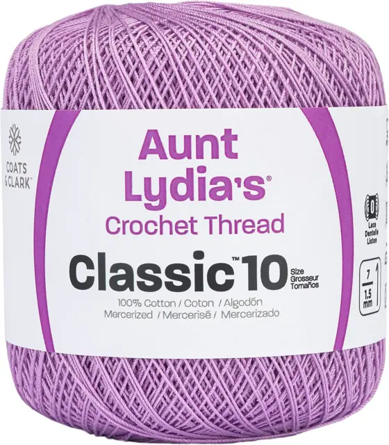 Crochet de la tía Lydia, algodón clásico talla 10, madera violeta (154-495)