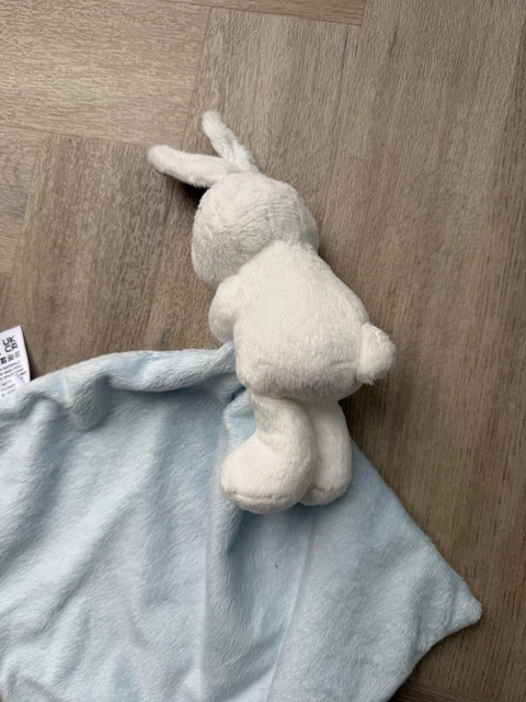 THE LITTLE WHITE Company Bunny Rabbit Pale Blue Baby Comforter Soft Toy ...