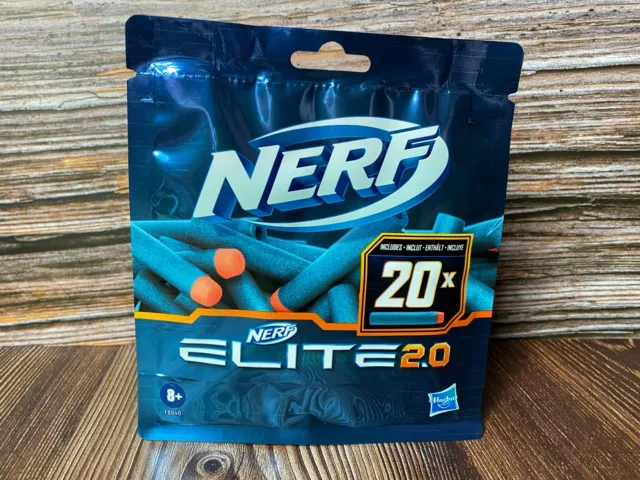 Official Nerf Elite 2.0 20 Dart Refill Pack | Genuine Nerf | Hasbro | Blue Darts 2
