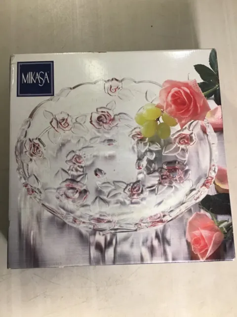 Bella Rose Pink Frost Platter by MIKASA New - With Box