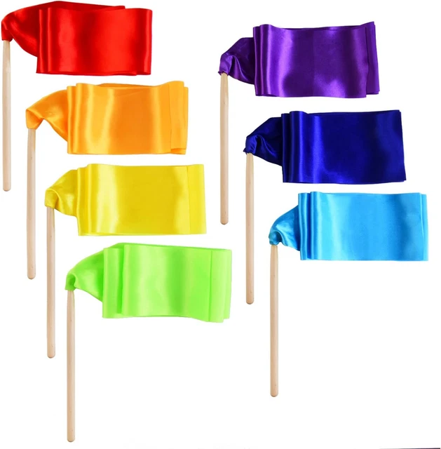 7  Pieces  Dance  Ribbon  Stick  Ribbon  Gym  Ribbons  Dancing  Streamers  Twirl