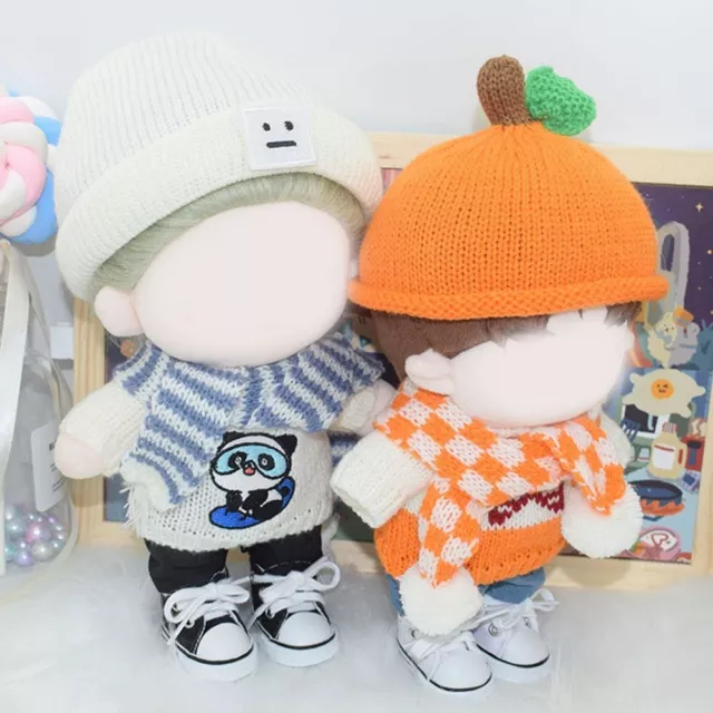 Cap scarf Sweater Pants 20cm Doll Sweater Set Mini Knitwear Knitting Clothes