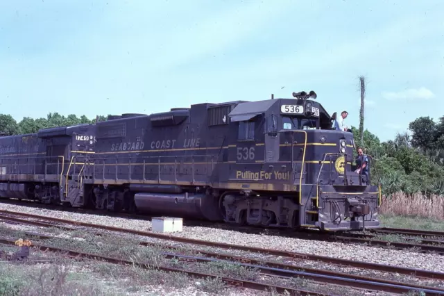 Original 1977 Kodachrome Railroad Slide Scl Seaboard Coast Line 536 Florida Csx