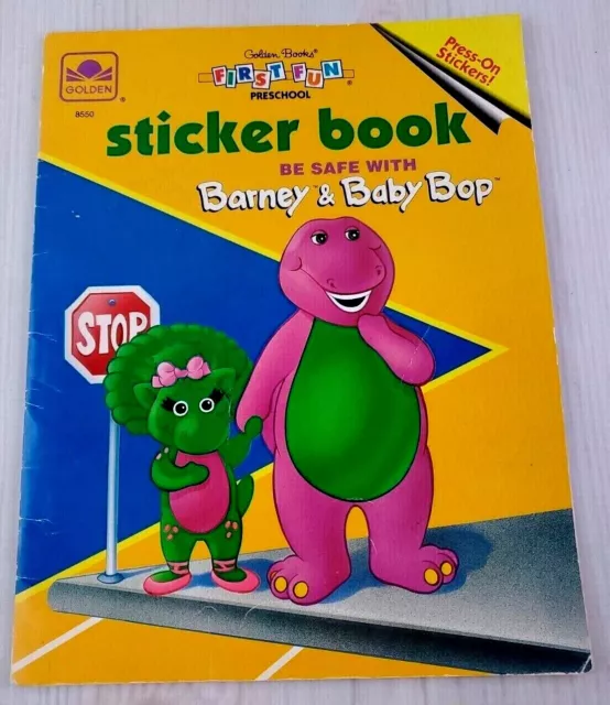 Vintage Barney 1994 Sticker Book Preschool Be Safe With Barney And Baby