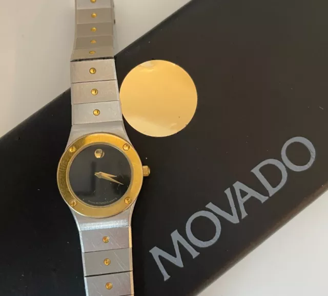Movado Womens Two Tone Museum Stainless Steel Watch