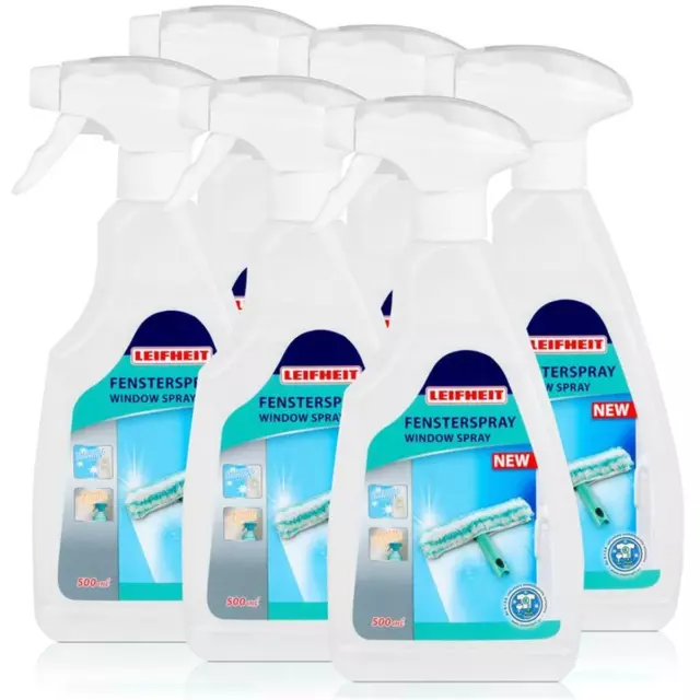 Leifheit Fensterspray 500ml - Für die streifenfreie Reinigung (6er Pack)
