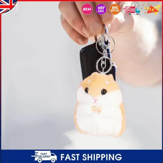 C- Cartoon Cute Hamster Plush Dolls Keychain Kawaii Backpack Pendants (Yellow)