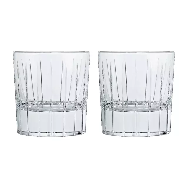 New Christofle Crystal Iriana Old Fashioned Tumbler Pair #7902020 Brand Nib F/Sh