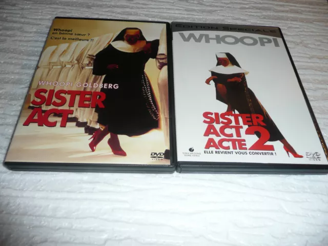 2 DVD -  Sister Act 1 + SISTER ACT 2  / WHOOPI GOLDBERG / 2 FILMS 2 DVD