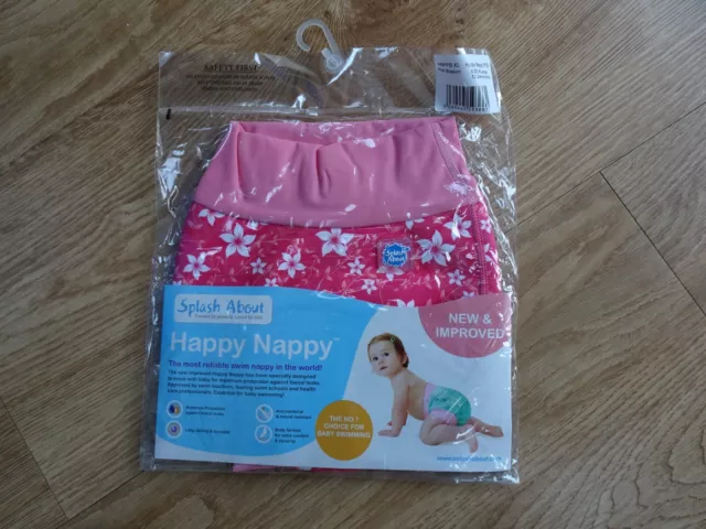 SPLASH ABOUT girls pink happy nappy swim suit Age 12 18 24 MONTHS NEW BNWT