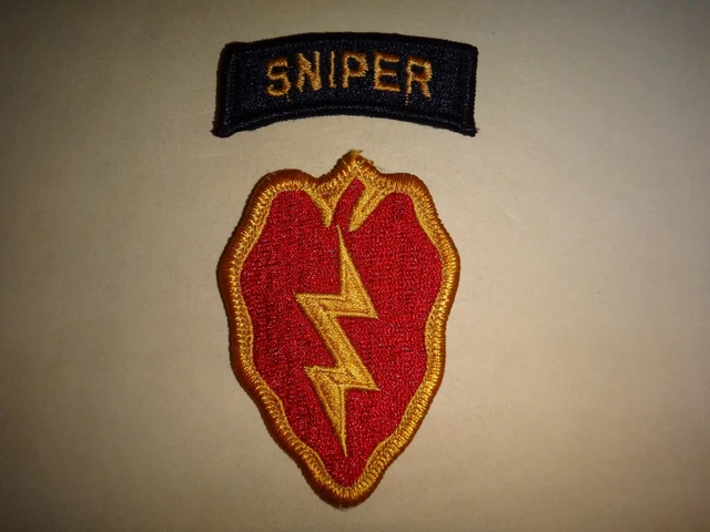 2 VIETNAM WAR US Army Patches: SNIPER Det. Arc +25th INFANTRY Division ...