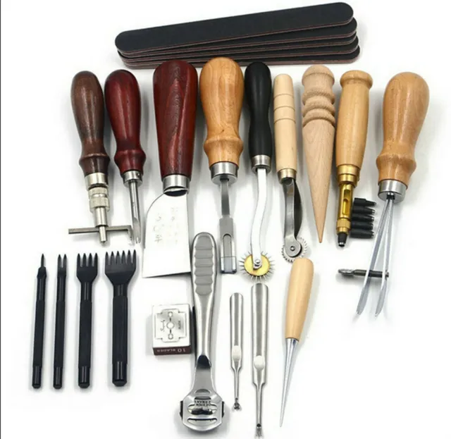 18pcs Leder Craft Werkzeuge Set für Hand Nähen Nähen Leder Handwerk DIY Werkzeug 3