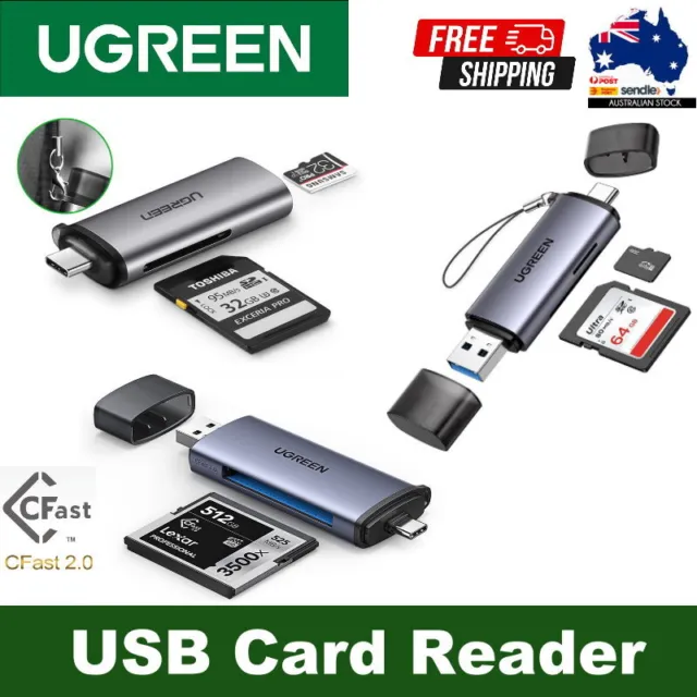 Ugreen USB 3.0 Type-C Card Reader SD TF CF MS Micro SD CFast 2.0 Memory Card