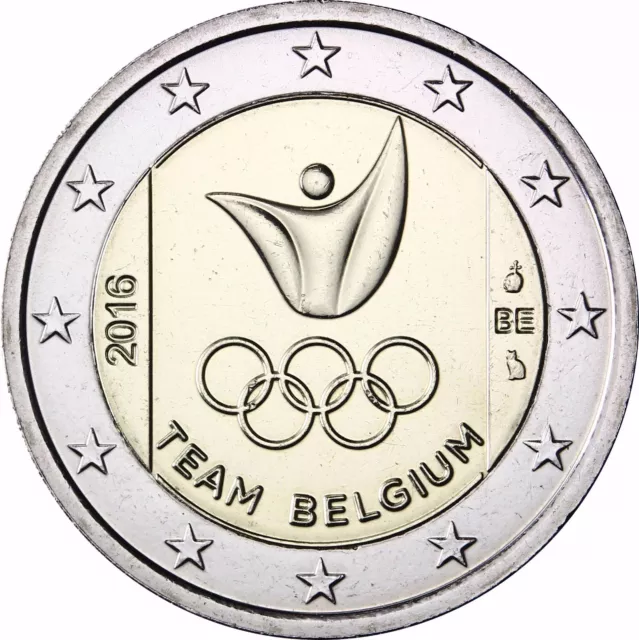 Belgien 2 Euro Münze Olympiade in Rio 2016 Stempelglanz Gedenkmünze in Coin Card
