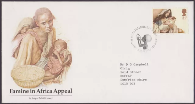 GB 1985 Famine in Africa Appeal 31p Royal Mail Cover Edinburgh H/S