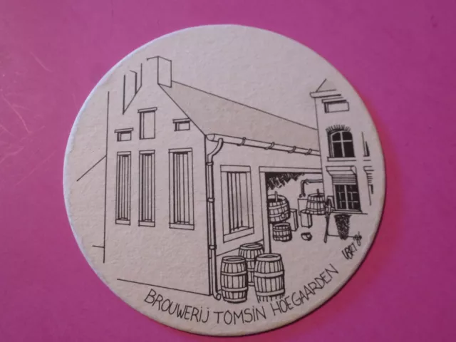 Vintage Belge Bière dessous de Verre ~ Brouwerij Tomsin Hoegaarden~ Oud