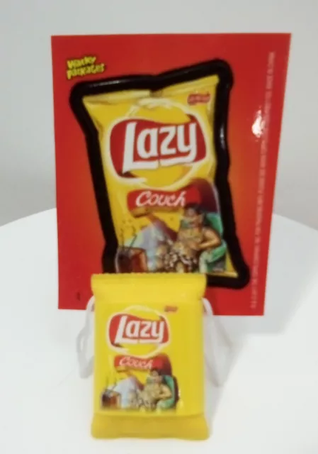 Wacky Packages Eraser Series 2 Lazy Couch Chips & Sticker And Extras