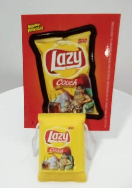 Wacky Packages Eraser Series 2 Lazy Couch Chips & Sticker And Extras