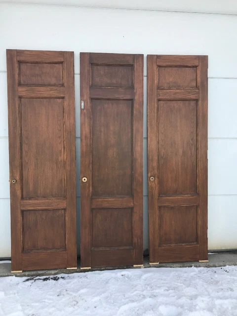 MARW 13.  1available price each antique oak to Panel passage door 24 x 80.5