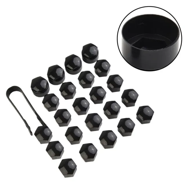 24pcs 17MM Black Wheel Nut Bolt Trims Studs Cover Cap For Opel For Brand New