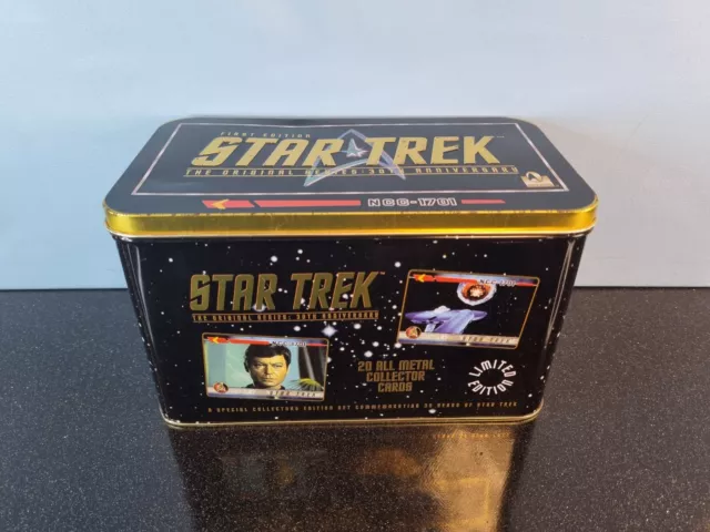 Star Trek TOS 30th Anniversary 20 All Metal Collectors Cards Tin Box Set New VGC