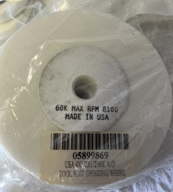 GRIER ABRASIVES 60 Grit Aluminum Oxide Type 1 Grinding Wheel 4 x1/2x1/2 k hardne