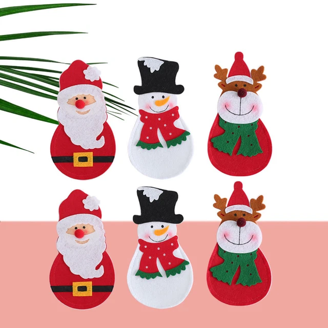6 Pcs Weihnachtsmesser-Gabel-Tasche Weihnachtsgeschirrhalter Weihnachten