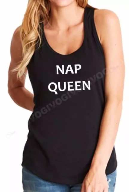 Tank Top Nap Queen Shirt Sleeping Love Sleep T-shirt Tee Tired Lazy For Ladies