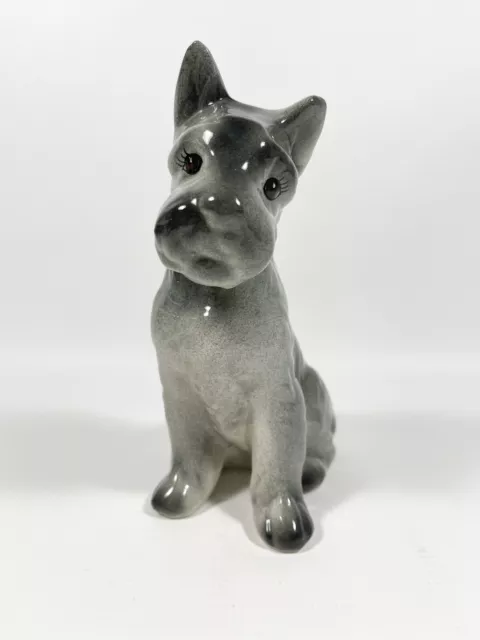 Vintage Schnauzer Dog Glazed Ceramic Planter