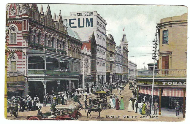 OLD POSTCARD Rundle Street  Adelaide  SA  c.1900's