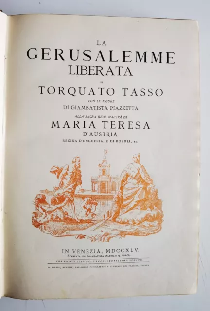 1924 - Torquato Tasso - La Gerusalemme Liberata Con Le Figure Di G. Piazzetta