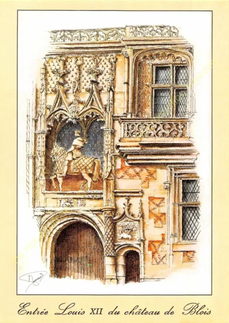 CP Postcard Illustration MICHEL PERREARD château de Blois Entrée Louis XII