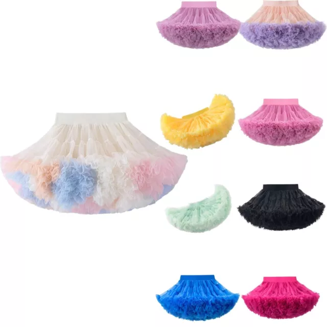 Toddler Girls Tutu Skirt Carnival Fluffy Ruffle Skirt Multilayer Festival Skirt