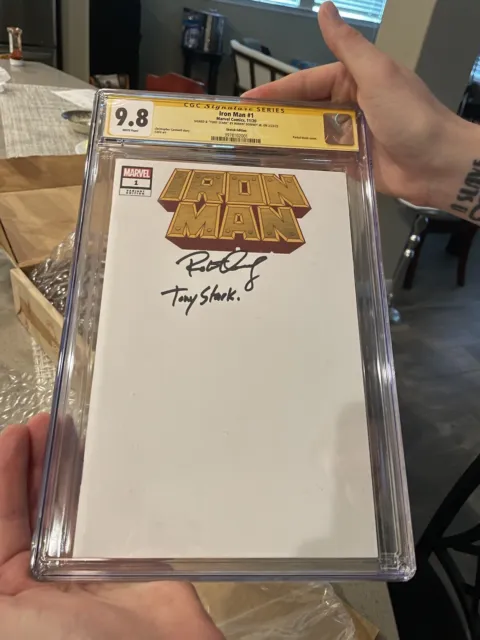 Iron Man 1 Blank Sketch Cover SIGNED AND INSCRIBED BY ROBERT DOWNEY JR.