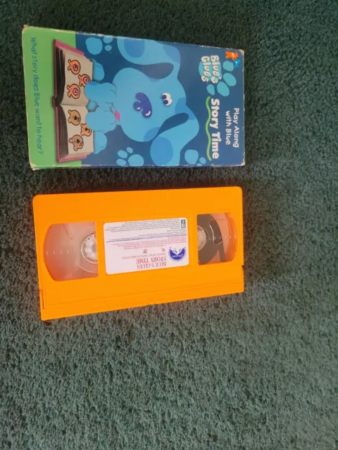 BLUE'S CLUES STORY Time (VHS, 1998) Nickelodeon Nick Jr. Orange VCR ...