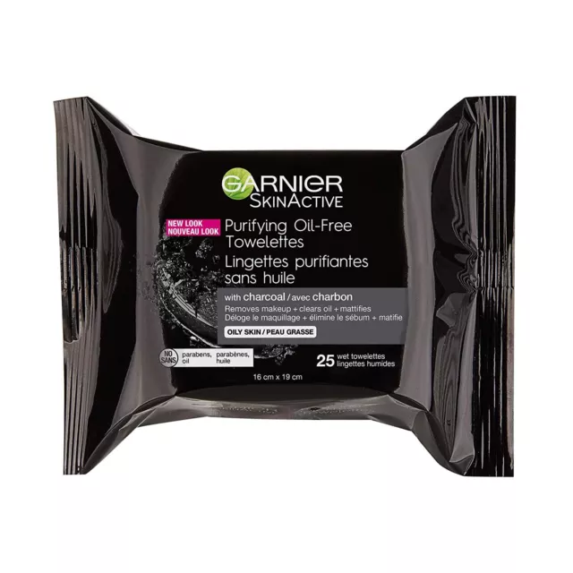 Garnier SkinActive Purifying Oil-Free Towelettes with Charcoal 25 count