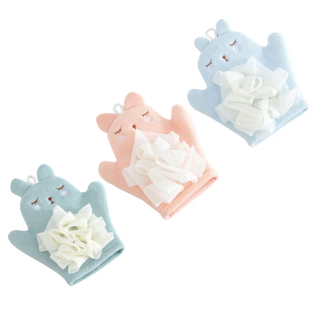 3 Pz Guanti Scrub Fibra Super Morbida Riutilizzabile Mutt Bagno Schiena Loofah