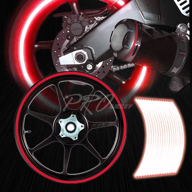16/17/18/19" Reflective Rims Tape/Wheel Rim Decal Strips Trim Sticker Set Red