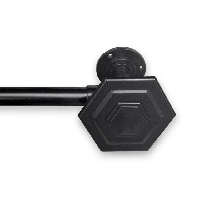 Your Look Prism Expandable Curtain Rod Set Black 22"-144"