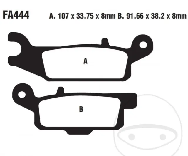 EBC Bremsbeläge FA444R für Yamaha YFM 250 550 700 RX FWAD FWA RA RY RZ RSEY